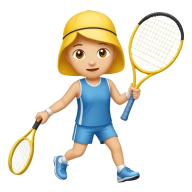 maak en emoji die moe is door het sporten het heeft een tennis band op zijn hoofd en hij is super moe die ook zweet druppels heeft  sticker