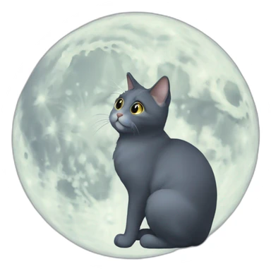 a lop-eared cat looks at the moon sticker