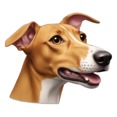 podenco with a flipper in the mouth sticker
