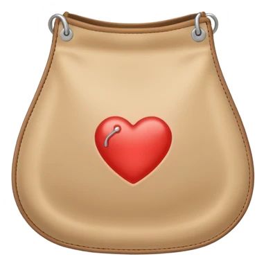 an medical ostomy bag in beige with a little heart sticker
