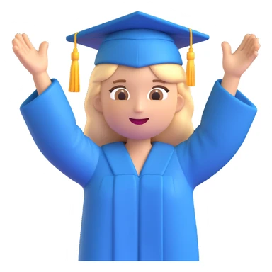 person celebrating graduation emoji, 3D Microsoft Fluent style sticker