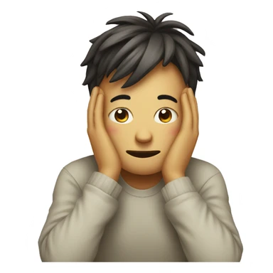 stressed with a fake smila sticker