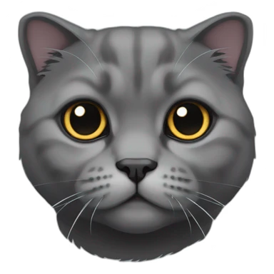 all dark grey scottish fold cat sticker
