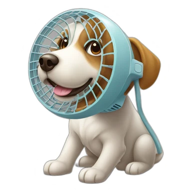 Chien sur un ventilateur sticker