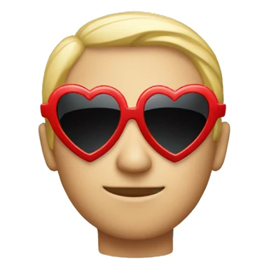 red heart shaped sunglasses  sticker