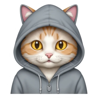 Cat wearing a hoodie sticker