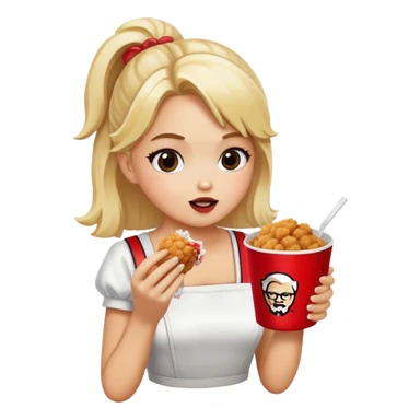 blonde girl eat kfc  sticker
