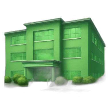 school painted in toxic green color sticker