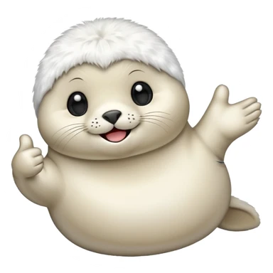 a kawaii seal giving a thumbs up sticker