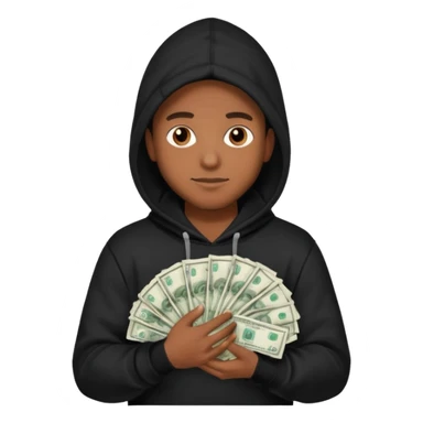 hoodied guy making money sticker
