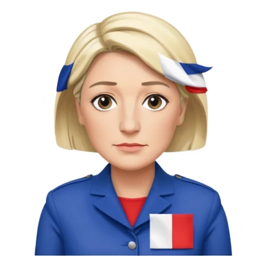 Marine le pen et drapeau français sticker