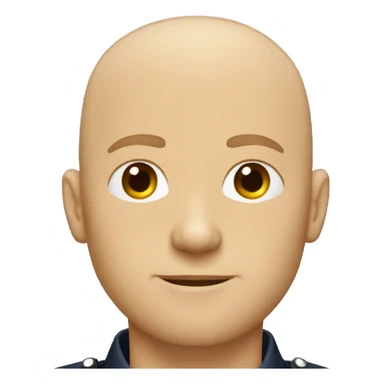 Bald Caucasian man with light beard in police uniform  sticker