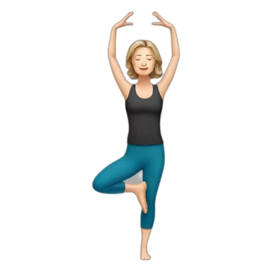 50 year old white woman doing yoga brunette sticker
