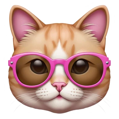 Cat with sunglasses and pink nails  sticker