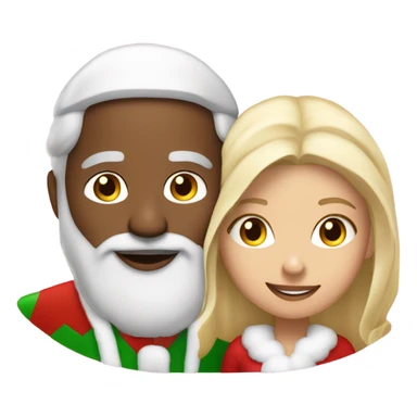 Indian man and blonde hair girl playing Mr & Mrs Claus  sticker