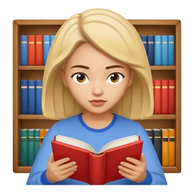 light skinned woman reading a book sticker