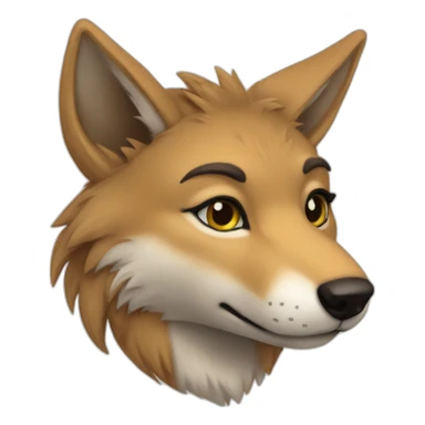 anthro furry coyote sticker