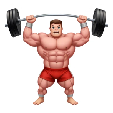 Slab of meat with big muscles lifting weights sticker