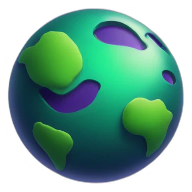 green planet with purple ring system sticker