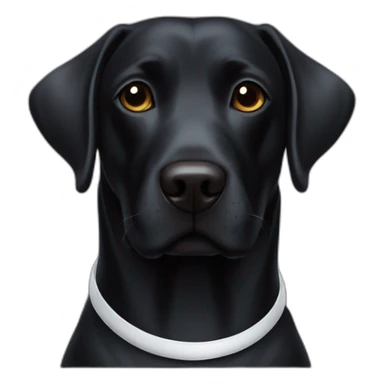 Black dog Labrador with a elizabethan collar sticker