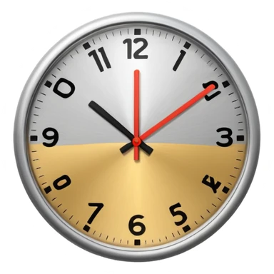  clock showing a few minutes before twelve. sticker