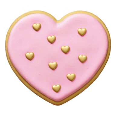 pink buttercream sugar cookie with gold heart sprinkles  sticker