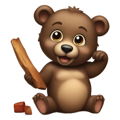 A playful and brazen baby bear.
Bringing wood and liking meat.
My hobbies are disturbing my grandfather, dancing while listening to music, and holding a surprise event. sticker