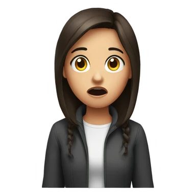 Shocked brunette girl sticker