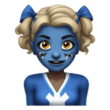 Scary cheerleaders in blue sticker