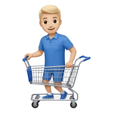 Pushing a shopping cart sticker