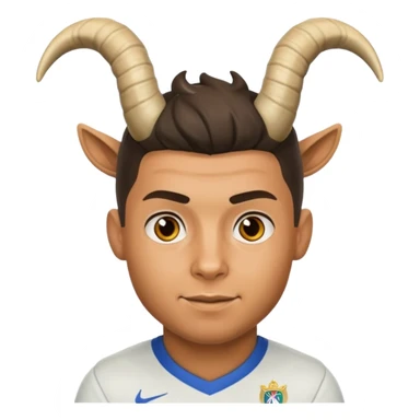 ronaldo whit the goat hornes emojie sticker
