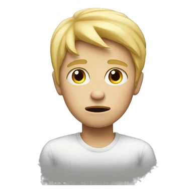 very blonde boy looking stressed out sticker
