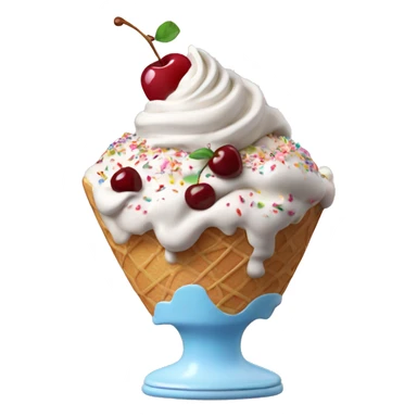 ice cream sundae with sprinkles and cherries  sticker