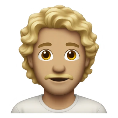 man with wavy dirty blonde hair  sticker