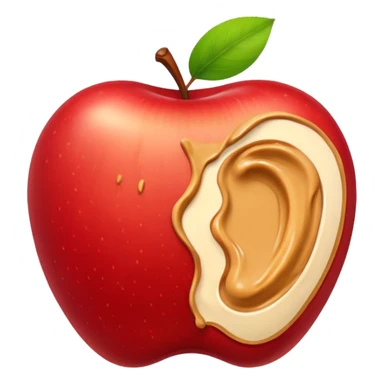 apple with peanutbutter sticker