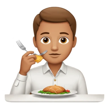 1 man eating at restaruant sticker