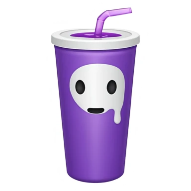ios styrofoam cup.  purple liquid inside (no straw) (no face) sticker