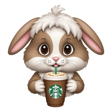 Bunny drinking starbucks sticker