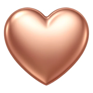 Glowing rose gold heart with soft light effect sticker