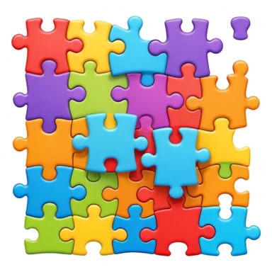 colorful puzzle pieces connecting together sticker