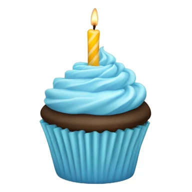 Light blue birthday cupcake candle sticker