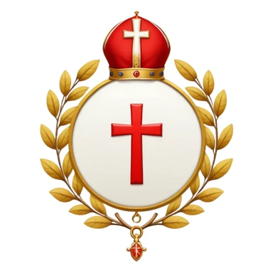 Pope's emblem red and white sticker