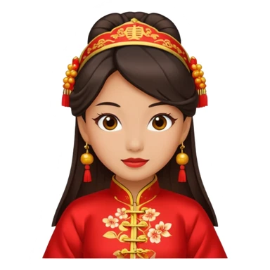 flirty face with chinese costume sticker