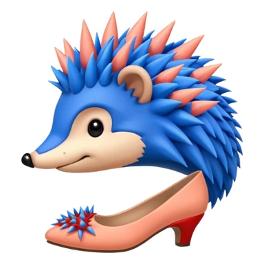 Blue hedgehog with red shoes and peach arms with large quills sticker