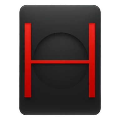 Black rectangle on top of a red rectangle with a yellow circle in the middle  sticker