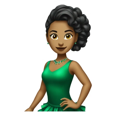 A salsa girl dancer with emerald green dress  sticker