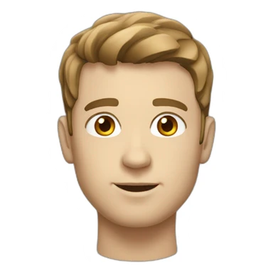 White men with short brown hair, grey eyes and bristle  sticker