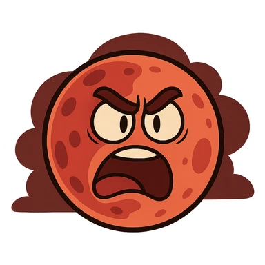 blood moon in flat toon cartoon style sticker