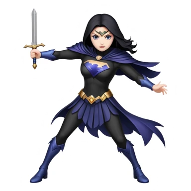 raven from teen titans vs justice league emoji sticker