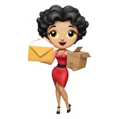 Betty boop with mail sticker